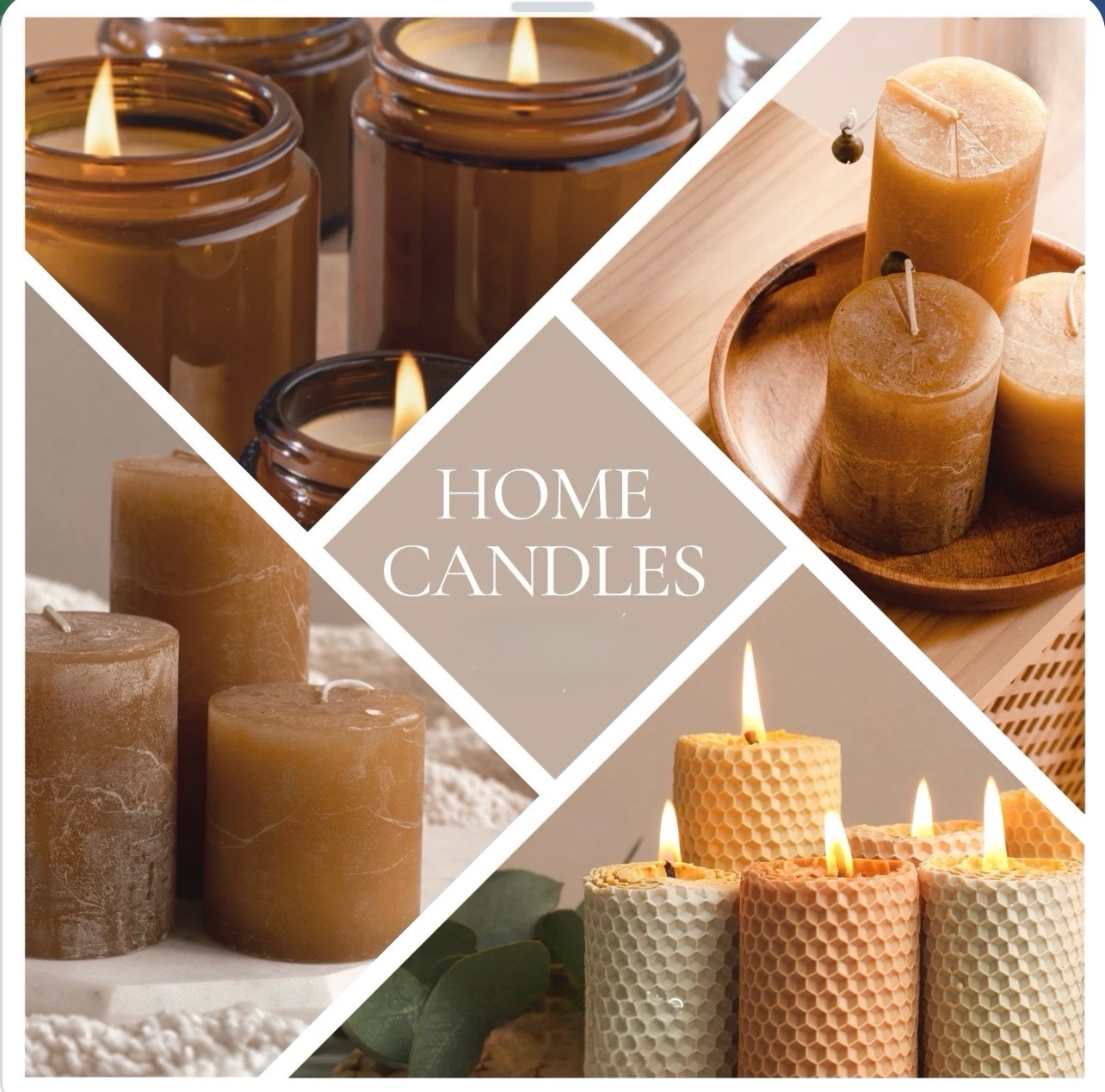 Home candles collage
